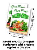 Farm Fresh Collard Greens A-Frame Signs, Decals, or Panels