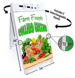 Farm Fresh Collard Greens A-Frame Signs, Decals, or Panels