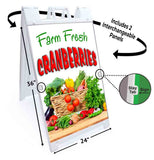 Farm Fresh Cranberries A-Frame Signs, Decals, or Panels
