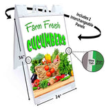 Farm Fresh Cucumbers A-Frame Signs, Decals, or Panels