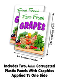 Farm Fresh Grapes A-Frame Signs, Decals, or Panels