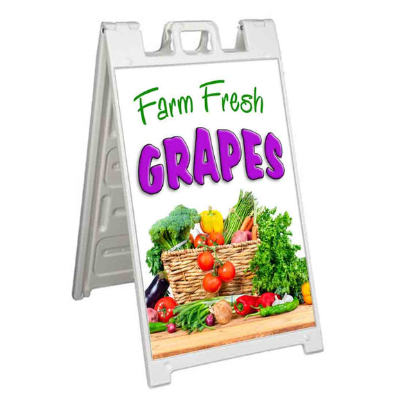 Farm Fresh Grapes A-Frame Signs, Decals, or Panels