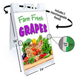 Farm Fresh Grapes A-Frame Signs, Decals, or Panels