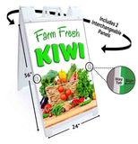 Farm Fresh Kiwi A-Frame Signs, Decals, or Panels