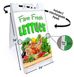 Farm Fresh Lettuce A-Frame Signs, Decals, or Panels