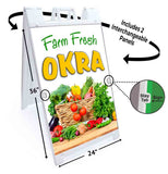 Farm Fresh Okra A-Frame Signs, Decals, or Panels