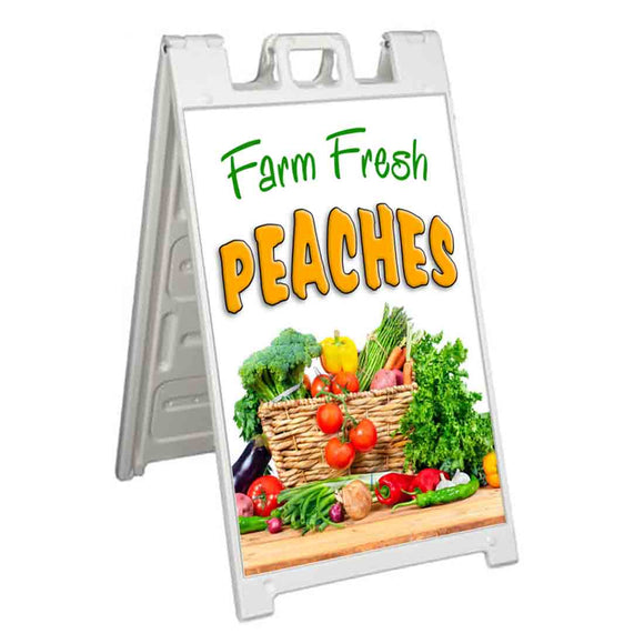 Farm Fresh Peaches A-Frame Signs, Decals, or Panels