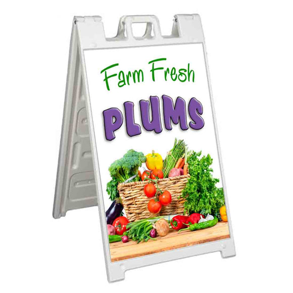Farm Fresh Plums A-Frame Signs, Decals, or Panels