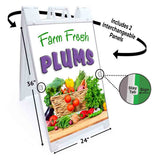 Farm Fresh Plums A-Frame Signs, Decals, or Panels
