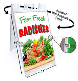 Farm Fresh Radishes A-Frame Signs, Decals, or Panels