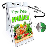 Farm Fresh Spinach A-Frame Signs, Decals, or Panels
