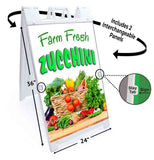 Farm Fresh Zucchini A-Frame Signs, Decals, or Panels