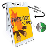 Firewood $5.00 A-Frame Signs, Decals, or Panels