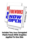Fireworks Now Open A-Frame Signs, Decals, or Panels
