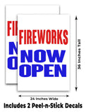 Fireworks Now Open A-Frame Signs, Decals, or Panels