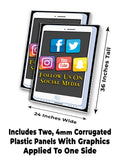 Follow Us On Social Media A-Frame Signs, Decals, or Panels