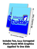 Follow Us On Twitter A-Frame Signs, Decals, or Panels