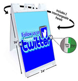 Follow Us On Twitter A-Frame Signs, Decals, or Panels