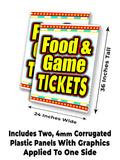 Food Game Tickets A-Frame Signs, Decals, or Panels
