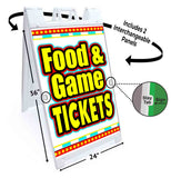 Food Game Tickets A-Frame Signs, Decals, or Panels