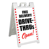 Free Delivery Drive Thrus Open A-Frame Signs, Decals, or Panels