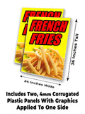 French Fries Yellow Bkgnd A-Frame Signs, Decals, or Panels