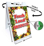 Fresh Local Produce A-Frame Signs, Decals, or Panels
