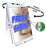 Fresh Shrimp A-Frame Signs, Decals, or Panels