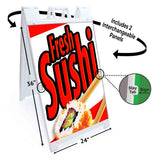 Fresh Sushi A-Frame Signs, Decals, or Panels