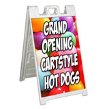 Grand Opening Cartstyle Hotdogs A-Frame Signs, Decals, or Panels