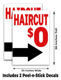 Haircut $0  A-Frame Signs, Decals, or Panels