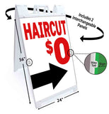 Haircut $0  A-Frame Signs, Decals, or Panels