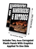 Hamburgers Hot Dogs A-Frame Signs, Decals, or Panels