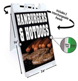 Hamburgers Hot Dogs A-Frame Signs, Decals, or Panels