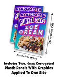 Handcrafted Funnel Cake & Ice Cream A-Frame Signs, Decals, or Panels