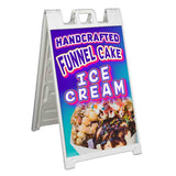 Handcrafted Funnel Cake & Ice Cream A-Frame Signs, Decals, or Panels