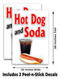 Hot Dog And Soda A-Frame Signs, Decals, or Panels