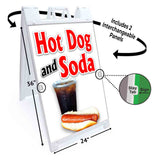 Hot Dog And Soda A-Frame Signs, Decals, or Panels