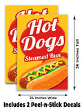 Hot Dogs Steamed Bun A-Frame Signs, Decals, or Panels