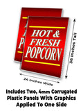 Hot Fresh Popcorn A-Frame Signs, Decals, or Panels