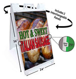 Hot Sweet Italian Sausage A-Frame Signs, Decals, or Panels