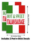 Hot Sweet Italian Sausage A-Frame Signs, Decals, or Panels