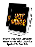 Hot Wings Flame A-Frame Signs, Decals, or Panels