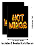 Hot Wings Flame A-Frame Signs, Decals, or Panels