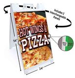Hot Wings & Pizza A-Frame Signs, Decals, or Panels