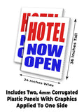 Hotel Now Open A-Frame Signs, Decals, or Panels