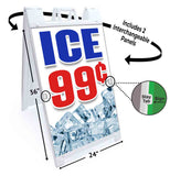 Ice 99 cents A-Frame Signs, Decals, or Panels