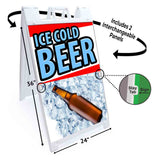 Ice Cold Beer A-Frame Signs, Decals, or Panels