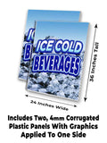 Ice Cold Beverages A-Frame Signs, Decals, or Panels