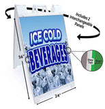 Ice Cold Beverages Alt A-Frame Signs, Decals, or Panels